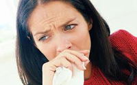 Woman sick & coughing